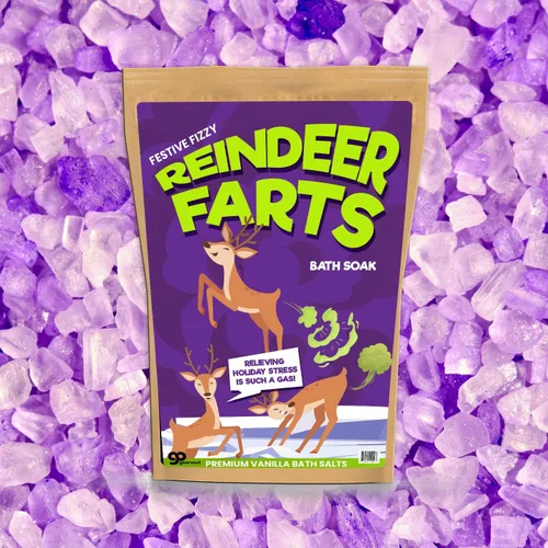Miniatura 3 de Reindeer Fizzing Bath Soak - Regalo único de broma navideña para niños - Divertidos regalos de baño de Navidad para adolescentes, sales de baño