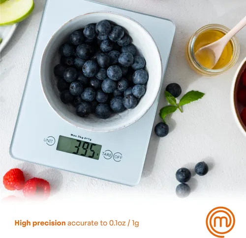 Miniatura 2 de MasterChef Báscula digital de alimentos gramos y onzas para cocina, báscula portátil de peso de alimentos con pantalla LCD para hornear y cocinar