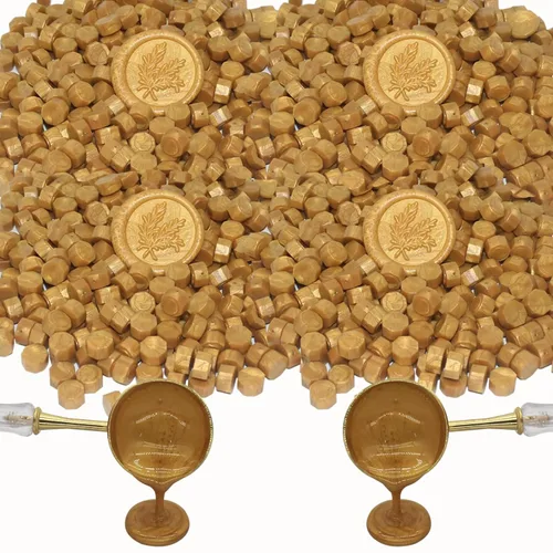 Miniatura 20 de 600 cuentas de cera amarilla, pellets de cera de sellado premium para sellos de sellos, invitación de boda, sobre de cartas, decoraciones de Amarillo