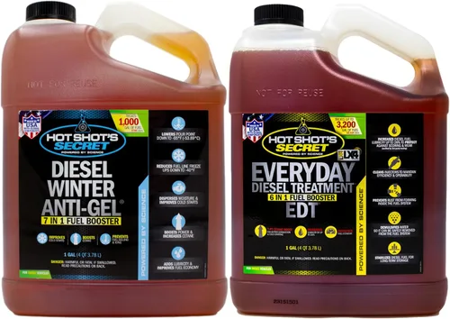Hot Shot's Secret Paquete de aditivos para combustible diésel, anti-gel de invierno (1 galón) + tratamiento diésel diario (1 galón)
