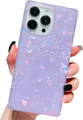 Miniatura 27 de Funda compatible con iPhone 13, borde rectangular, bonita funda protectora de lujo con diseño de flores al óleo para mujeres y niñas, funda