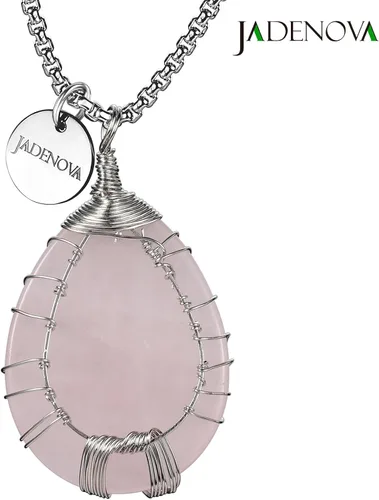 Miniatura 3 de JADENOVA Collar de cristal curativo para mujer colgante de árbol de la familia con alambre envuelto en alambre y colgante de lágrima curativa