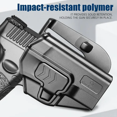 Miniatura 5 de GUN & FLOWER Paddle OWB Holster for Glock 17/19, Taurus G2C/G3C, 1911 5" No Rail, with Molle Adapter, Index Finger Release, 360° Adjustable Paddle