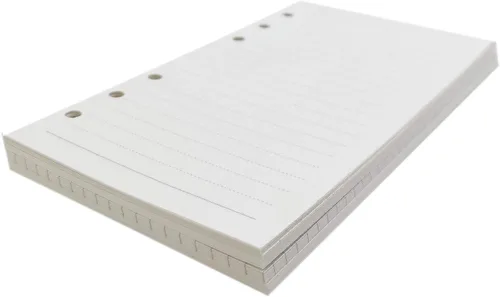 Miniatura 4 de Zelten 1 paquete A5 de 80 hojas/160 páginas 4 en 1 rayado cuadrado punteado en blanco hojas sueltas perforadas papel de repuesto de papel