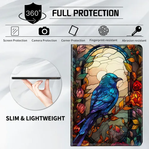 Miniatura 6 de Funda para tablet Kindle Fire 7 2019/2017 lanzamiento 9ª/7ª generación 7 pulgadas, ligera, protectora de piel sintética, cubierta inteligente