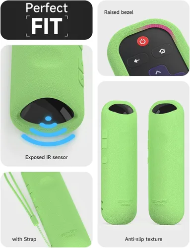 Miniatura 2 de Funda para Roku Smart TV RC280 RC282 URC280J XRC280J XRC280J Reemplazo universal Funda de silicona ligera con cordón para control remoto Roku TV