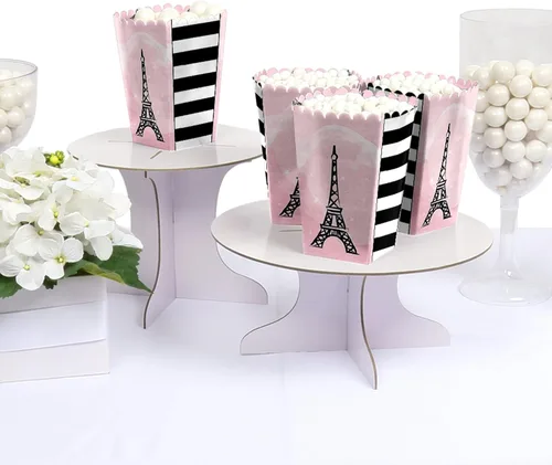 Miniatura 2 de Big Dot of Happiness Paris, Ooh La - Juego de 12 cajas de palomitas de maíz con temática de baby shower o fiesta de cumpleaños
