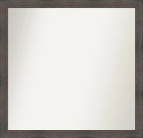 Miniatura 144 de Amanti Art Espejo de pared personalizado no biselado (24 x 27 pulgadas), marco estrecho de nogal chipre - varios tamaños personalizados - Espejo