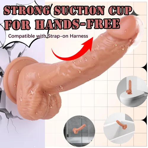 Miniatura 5 de Consolador de silicona con ventosa de 7 pulgadas, consoladores suaves y realistas anales, material seguro para el cuerpo, pene curvo realista