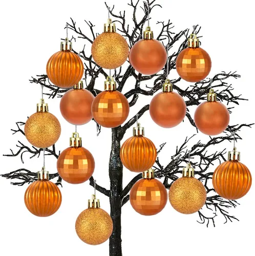Miniatura 4 de Adornos de bola de Navidad de tamaño pequeño de 28 piezas irrompibles en 4 acabados clásicos para decoración del árbol de Navidad