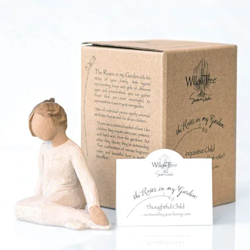Miniatura 6 de Willow Tree Niño pensativo, figura esculpida pintada a mano Tonos de piel y color de cabello más claros