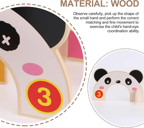 Miniatura 3 de TOYANDONA Juego de croquet para niños, juego de croquet de animales de madera de dibujos animados con mazos de madera de croquet, juego familiar