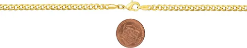 Miniatura 3 de Barzel Pulsera de cadena de oro chapada en oro de 18 quilateseslabones cubanos - Hecho en Brasil