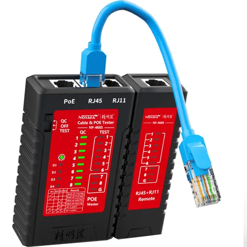 Miniatura 10 de YILTION NF-468CS Probador de Cable de Red, Probador de Teléfono y Continuidad, Mapeador de Cable Ethernet para RJ45/RJ11/RJ12/CAT5/CAT6/POE, Negro