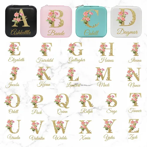 Miniatura 13 de Joyero de viaje personalizado para mujer, foto personalizada, nombre, logotipo, joyero, regalo de dama de honor, boda, cumpleaños
