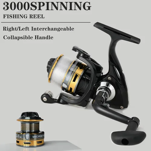 Miniatura 6 de Combo de caña de pescar de 2 piezas, caña de pescar de fibra de carbono, 12 +1 rodamientos blindados de acero inoxidable BB Spinning Carretes
