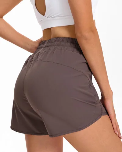 Miniatura 2 de Pantalones cortos deportivos para correr para mujer con entrepierna de 5 pulgadas con bolsillos con cremallera, de secado rápido, ligeros