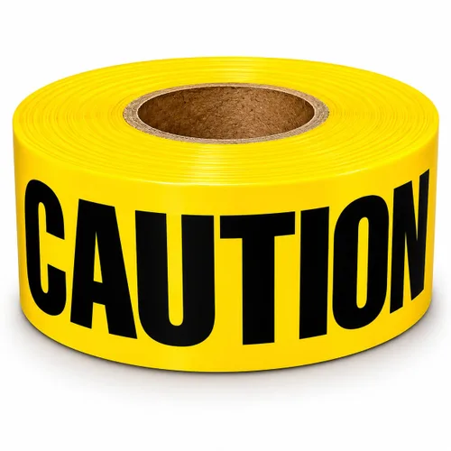 ATERET Cinta de precaución amarilla prémium I de 3 pulgadas x 1000 pies I Harzard con texto amarillo brillante y negro intenso I 3 pulgadas de ancho