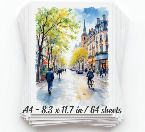 Miniatura 11 de Bloc de papel de acuarela de 64 hojas, A6, de 4 x 6 pulgadas, papel de color de agua de 140 libras/10.58 oz/m², 100% pulpa de algodón, suministros