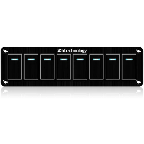 Miniatura 17 de Panel de interruptor basculante de aluminio de 2 vías, impermeable, precableado con retroiluminación azul, interruptor de palanca