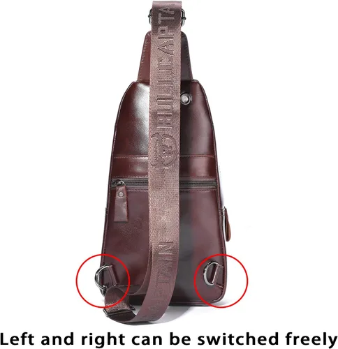 Miniatura 125 de LUKZIJAES Bolso bandolera de cuero genuino para hombre
