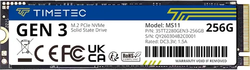 Miniatura 12 de Timetec Pinnacle 256GB SSD NVMe PCIe Gen3x4 8Gb/s M.2 2280 3D NAND de alto rendimiento SLC caché velocidad de lectura/escritura hasta 2,000/1,600