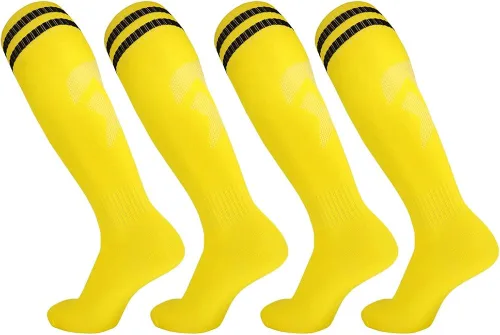 EIAY Shop 2 pares de calcetines de fútbol para niños y niñas de 5 a 12 años de edad, transpirables, para entrenamiento atlético, calcetines de