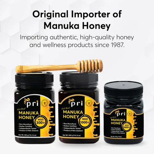 Miniatura 5 de P.R.I Miel de Manuka MGO 1000+, 1.1LB de alta resistencia - Miel de Manuka cruda (tarro de 17.64 oz)