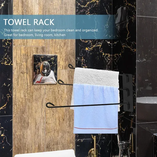 Miniatura 5 de Garneck Toallero giratorio con marco giratorio, toallero de montaje para toallas al aire libre para piscina, toallero de pared de baño, toalleros
