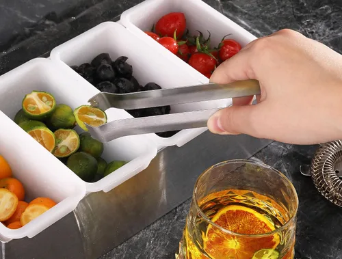 Miniatura 6 de New Star Foodservice Pinzas para pompones, acero inoxidable, 6.5 pulgadas, juego de 6, color plateado