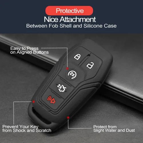Miniatura 4 de 2 piezas compatibles con Ford Edge Fusion Explorer Mustang F-150 F-250 F-350 F-450 Super Duty Expedition Lincoln MKC MKX MKZ Nautilus Funda
