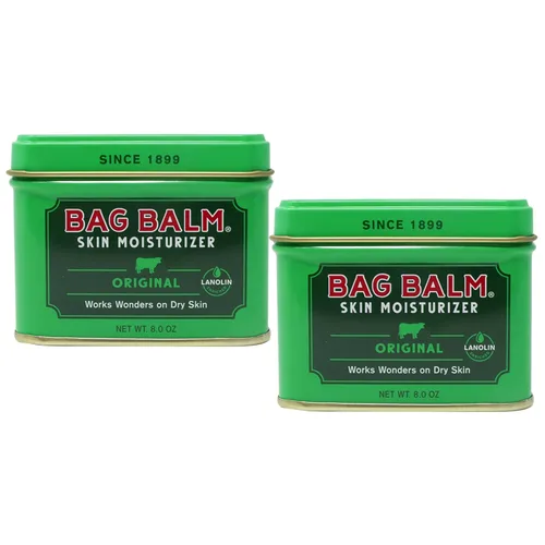 Bag Balm Vermont's Original Pet Paw & Skin Balm - Crema hidratante para patas secas y agrietadas, narices y piel áspera, 8 onzas, paquete de 2