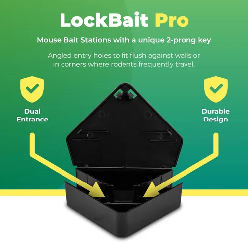 Miniatura 2 de Estaciones de cebo para ratones LockBait Pro Paquete de 6 cajas de cebo para ratones para uso en exteriores Estaciones de cebo para ratones