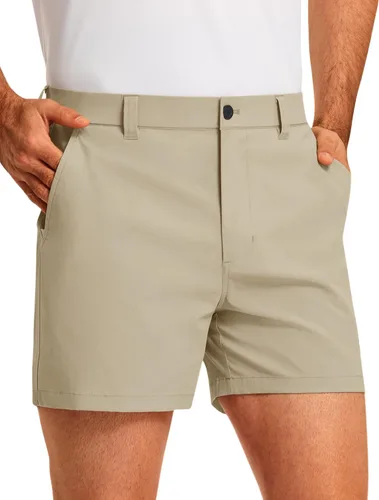 Miniatura 11 de PULI Pantalones cortos de golf para hombre con entrepierna de 5 pulgadas, elásticos, pantalones cortos de vestir casuales con bolsillos