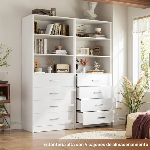 Miniatura 5 de Aheaplus Sistema Organizador de Cajones de Closet, Sistema de Closet de Madera de 3.54 Pies con 4 Cajones, Unidad de Almacenamiento Modular