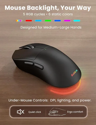 Miniatura 8 de Combo ergonómico de teclado y mouse inalámbricos, teclado retroiluminado recargable de 4000 mAh con un reposamanos suave de piel de cordero