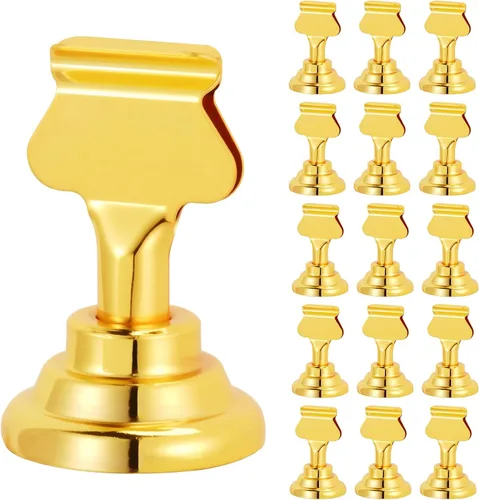 Miniatura 15 de ERYTLLY Paquete de 16 tarjeteros de mesa de 1.7 pulgadas, tarjeteros de acero para bodas, cumpleaños, fotos, notas de notas, restaurantes