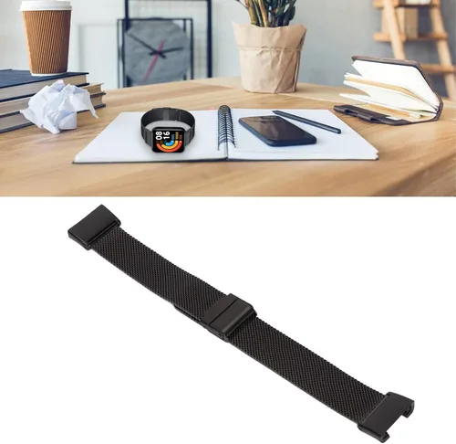 Miniatura 5 de Banda de reloj inteligente de malla de acero inoxidable premium para reloj 2 y Mi Watch Lite 2 (negro)