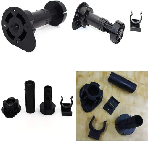 Miniatura 3 de Paquete de 12 patas niveladoras negras ajustables para muebles, se ajustan de 3-7/8 pulgadas a 5-1/8 pulgadas, para muebles, armarios, etc
