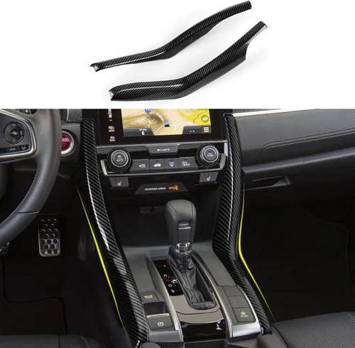 Miniatura 20 de Calcomanías de panel de consola central de aire acondicionado para Honda Civic 2016-2021, accesorios de 10ª generación, calcomanías de fibra