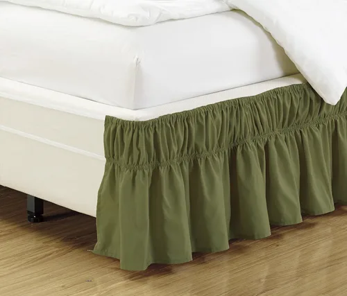 Miniatura 8 de Funda fruncida para cama de Fancy Collection para envolver faldón de cama elástico con caída de 17", nueva, fácil de instalar