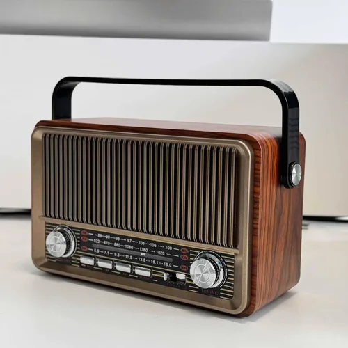 Miniatura 3 de Radio AM/FM retro con altavoz y función de reproducción de TF/USB, radio de diseño vintage con dial de sintonización grande, batería de larga
