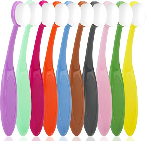 Miniatura 2 de Yoseng Paquete de 10 mini pinceles de mezcla de tinta, herramientas de mezcla de detalles pequeños de 0.5 pulgadas con asas de colores para hacer
