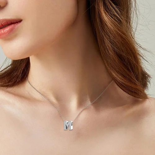 Miniatura 56 de PARCOM Dijes de letras compatibles con pulseras Pandora de plata esterlina S925 con iniciales para pulseras del alfabeto A-Z, cuentas de letras