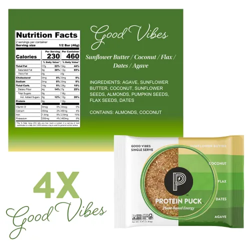 Miniatura 5 de Protein Puck Barras a base de plantas Snacks con proteína vegana 16 unidades Tamaño completo de 3.25 oz Sin gluten, sin lácteos, barras
