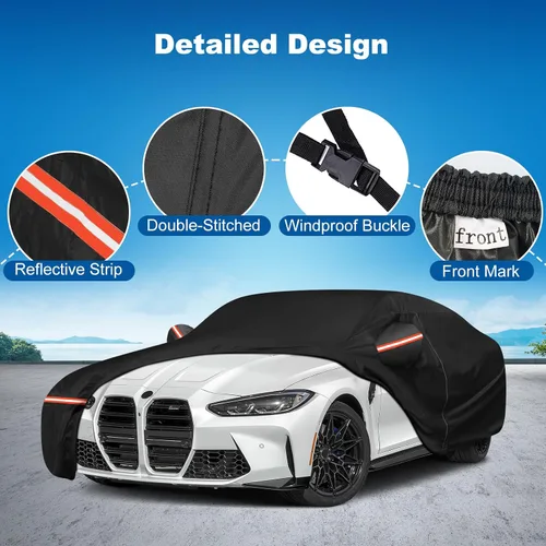 Miniatura 2 de QUNSUNUS Funda impermeable para auto para BMW M4/ Serie 4 420i 428i 430i 435i 440i/4 Coupe 2014-2024, cubierta exterior completa para todo clima