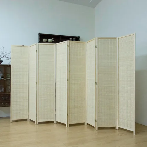 Miniatura 14 de 3 Panel Bamboo Room Divider for Home & Office, 5.6 ft Tall Folding Partition Wall in Natural Beige, Double-Sided Privacy Screen for Room Separation