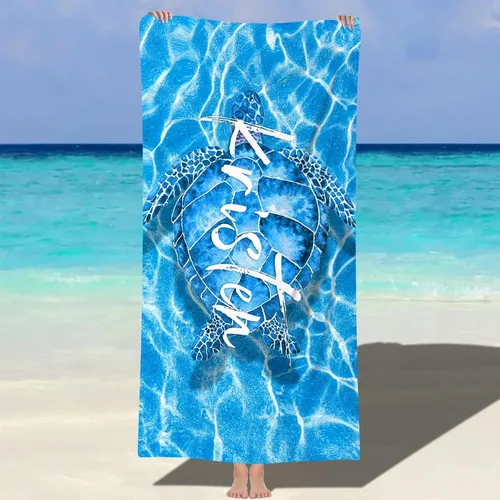NIBESSER Toallas de playa personalizadas con nombres para niños y adultos de microfibra, de secado rápido, personalizadas, para viajes, de playa,