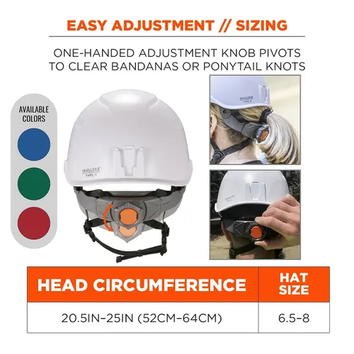 Miniatura 7 de Ergodyne Skullerz 8976 - Casco de seguridad tipo 2, clase E, tipo II Blanco