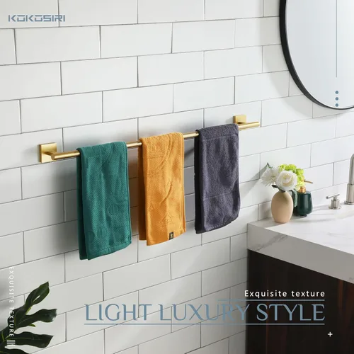 Miniatura 3 de Toallero de baño KOKOSIRI de 32" para cocina y baño, barras de toalla de 32 pulgadas, acero inoxidable cepillado dorado B4005BG-L32 Oro cepillado